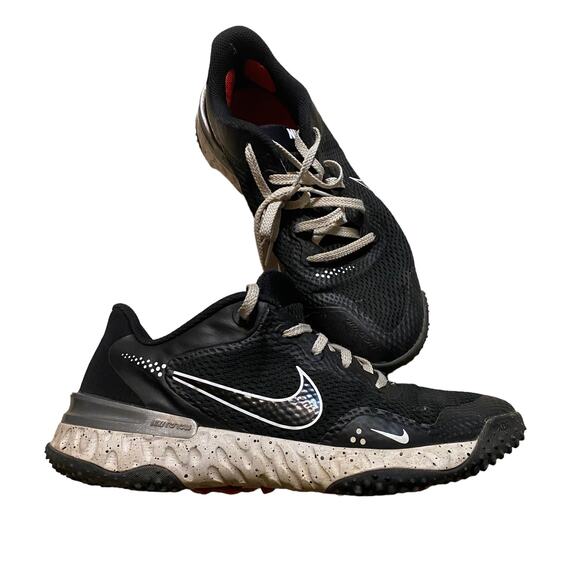 Nike Men's  'Alpha Huarache Elite 3 Turf' Sneakers in Black/White Size 7 - Picture 2 of 10